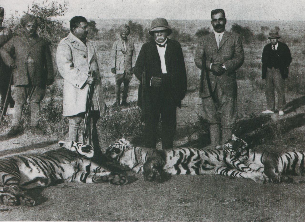 En 1921, en Inde, Clemenceau chasse le tigre.