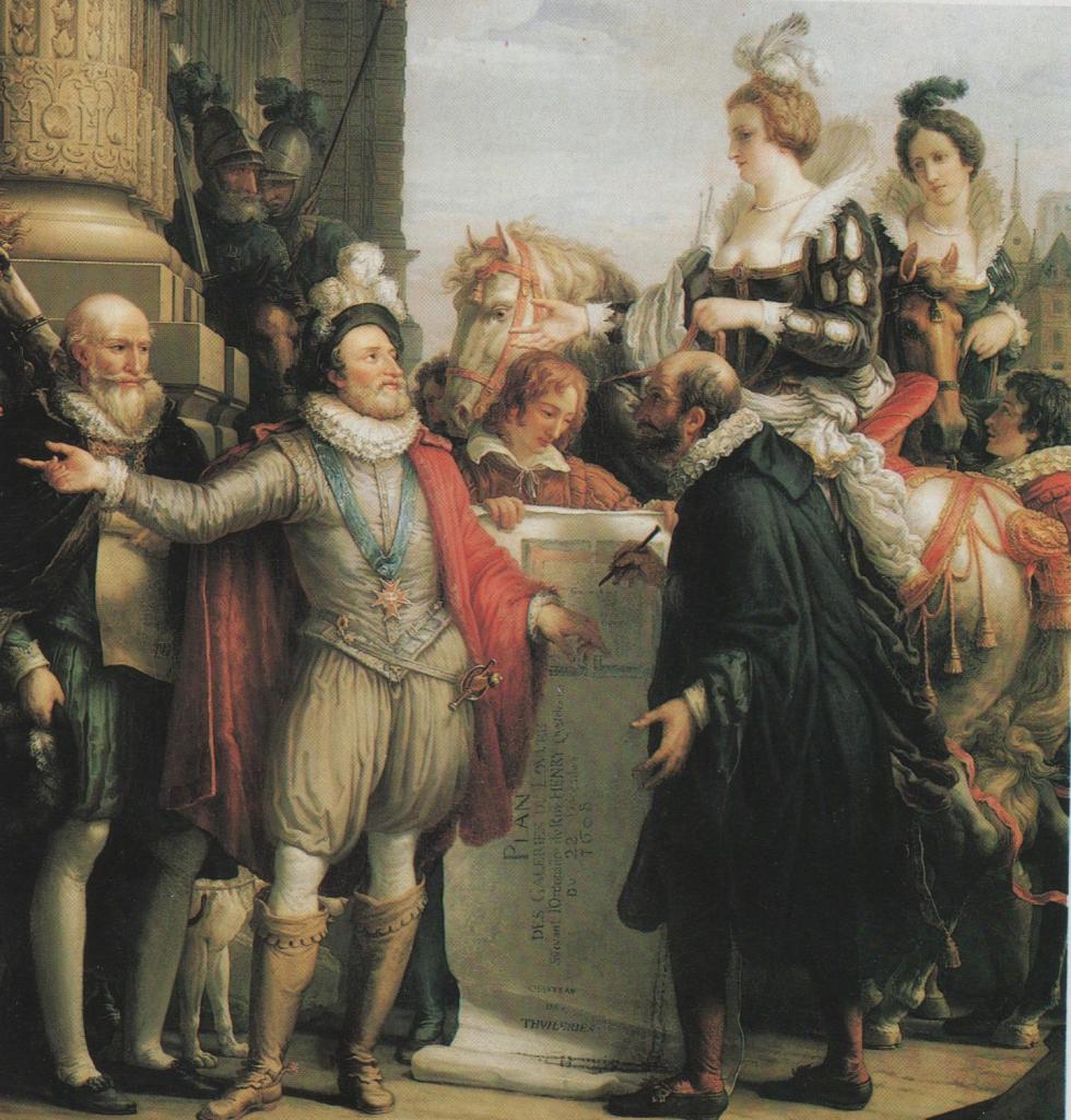 Grand bâtisseur Henri IV édifie les galerie du Louvre avec Sully.